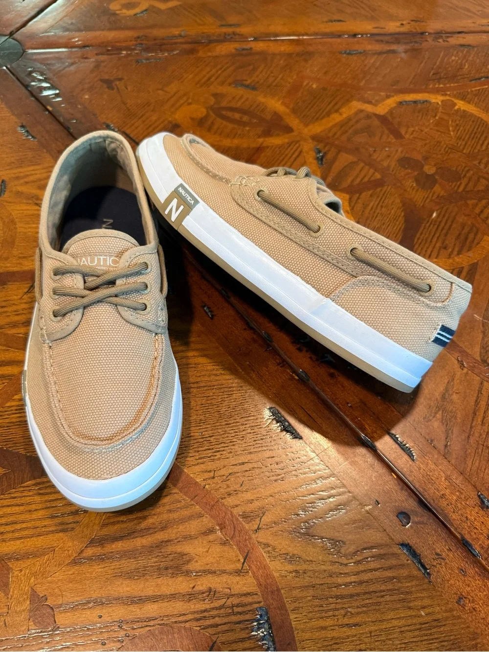 Nautica Men’s Tan Canvas Boat Shoes Sz 8.5